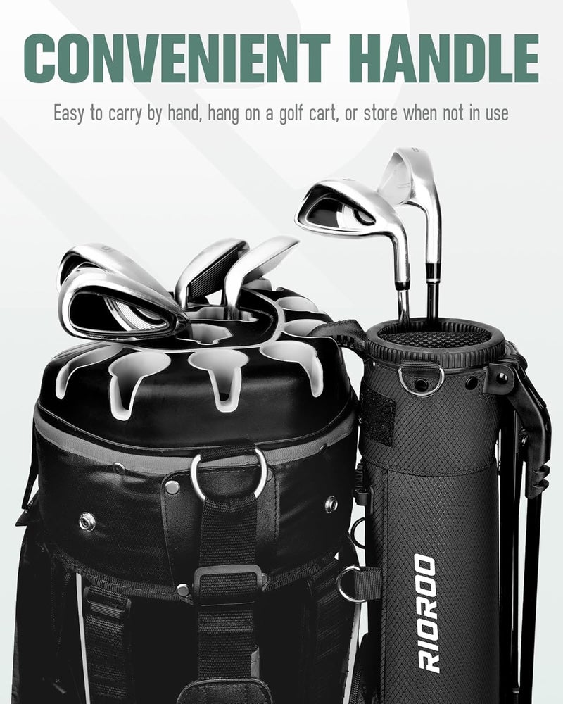 RIOROO Golf Stand Bag, Lightweight Par 3 Golf Bag Holds Up to 7 Clubs with Two Way Dividers Cooler Pocket Shoulder Strap and Multiple Storage Pockets for Men and Women - Image 5